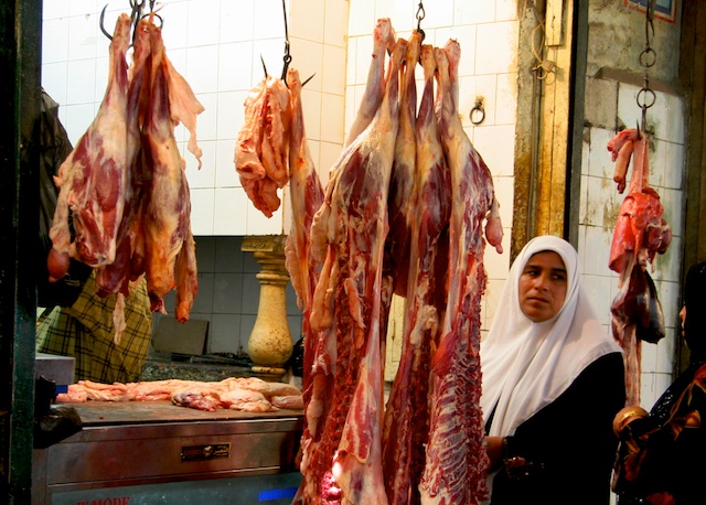 Butcher Shop in the Souk In Aleppo Syria