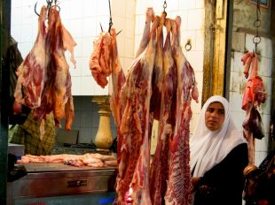 Butcher Shop in the Souk In Aleppo Syria